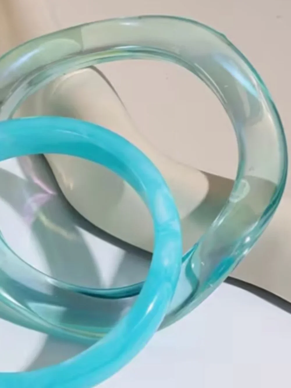 Fun, Bright Blue Acrylic Bracelets (Set)